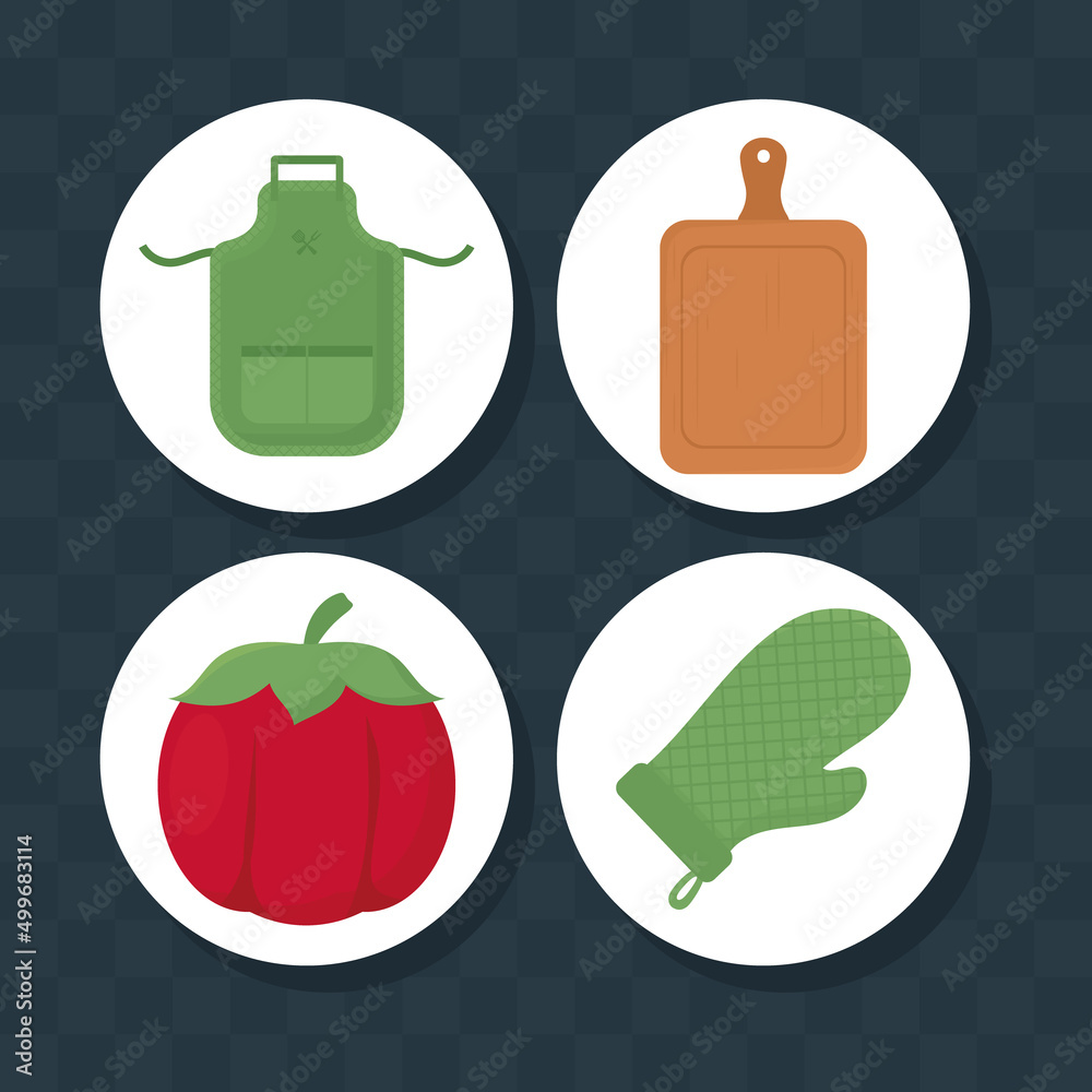 Poster grill icon set