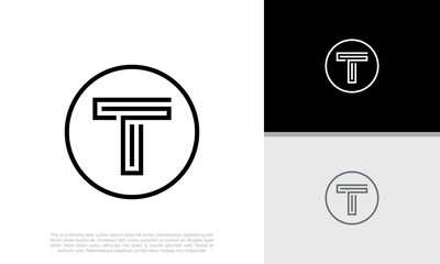 Initials T logo design. Initial Letter Logo.	