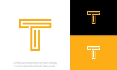 Initials T logo design. Initial Letter Logo.	