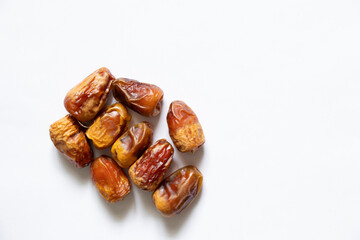 Dry date on a white background Egyptian close up