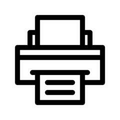 Printer outline icon. Editable stroke. Vector graphics