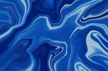 Obraz premium Blue luxury elagant Psychedelic liquid marble fluid abstract art background design. Trendy blue marble style. Ideal for web, advertisement, prints, wallpapers.