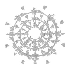 Circle magic rune symbol