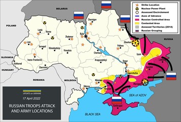 War in Ukraine map April