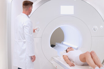 Medical computed tomography or MRI scanner closeup
