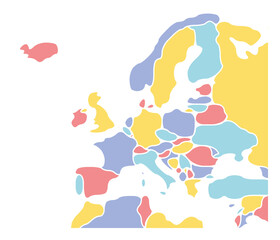 Smooth map of Europe continent