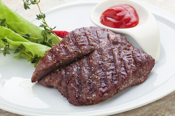 Grilled machete skirt beef steak