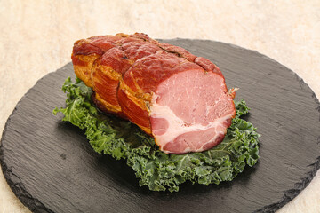 Delicous pork cured meat isolated