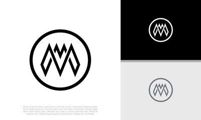 Initials M logo design. Initial Letter Logo.	
