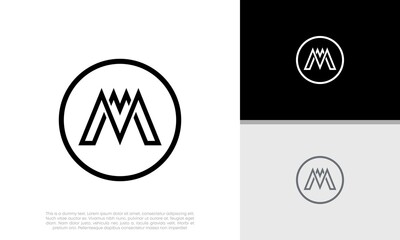 Initials M logo design. Initial Letter Logo.