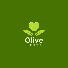 olive logo. olive leaf and fruit symbol icon illustration design.
