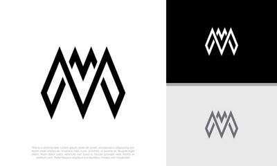 Initials M logo design. Initial Letter Logo.