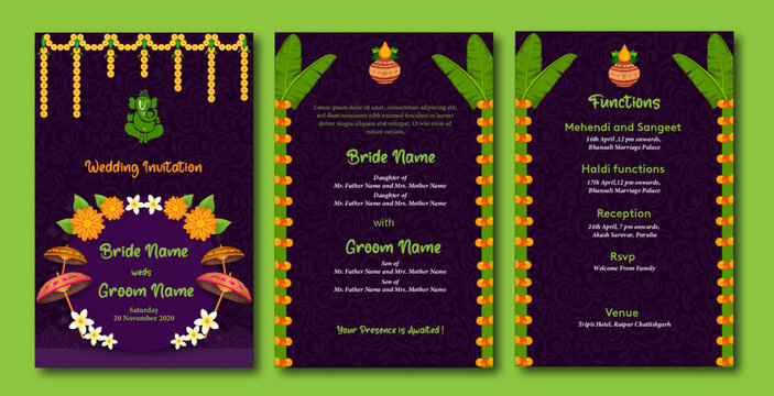 Indian Wedding Invitation Card 