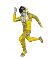 Fototapeta premium astronaut explorer is running fast