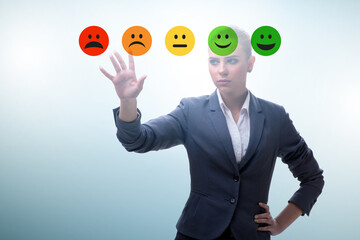 Businesswoman in customer feedback concept
