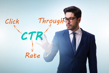 CTR click through rate concept with business people