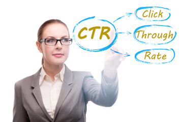 CTR click through rate concept with business people