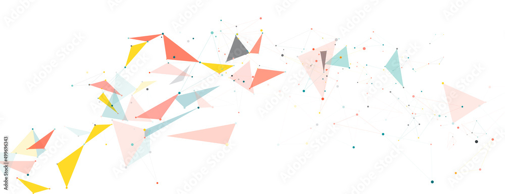 Aufkleber Connect dot and line background. Vector tech abstract technology. Node graphic pattern