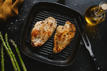 Tasty chicken breast with vegetables