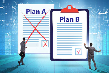 Concept of choosing between Plan A or Plan B