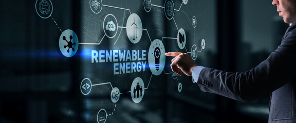 Renewable Energy Resources. The latest modern technological solutions - obrazy, fototapety, plakaty