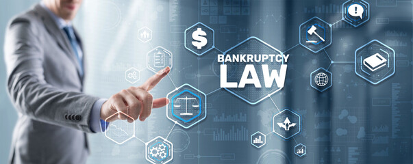 Bankruptcy law concept. Insolvency law. Company has problems