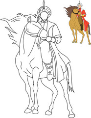 vector image of knight on horseback.