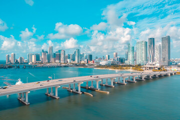 Bridge heading to Downtown Miami in Florida