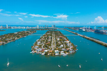 Miami Beach Star Island and Port of Miami