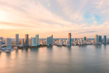 Fototapeta na wymiar Edgewater Miami Sunset in South Florida