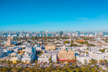 View of Ocean Drive in Miami Beach in Florida