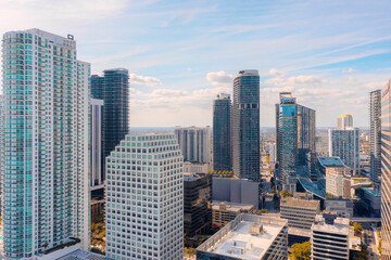 Fototapeta na wymiar The Brickell Miami skyline in Florida