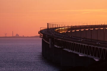 The Oresund Bridge is a combined motorway and railway bridge between Sweden and Denmark (Malmo and...