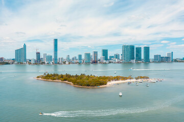 Small Island in the middle of Biscayne Bay in Miami, Florida