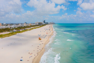 White sand beach in Miami Beach Florida
