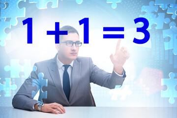 Businessman in synergy business concept