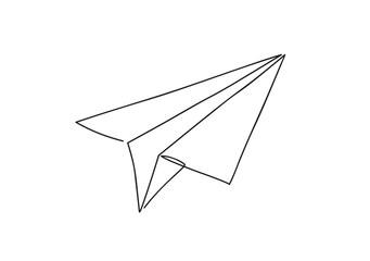 Airplane. Continuous line art drawing. Hand drawn doodle vector illustration in a continuous line. Line art decorative design.