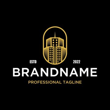 Minimalist professional Real Estate building house logo template for business, Free Real Estate logo