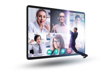 Videoconferencing concept with people in online call