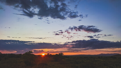 sunset in the mountains