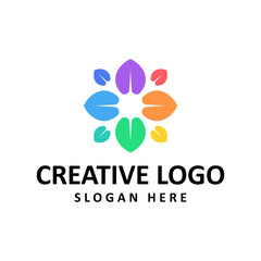 Vector graphic of abstract flower logo design template