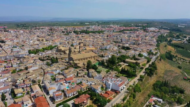Aerial view of Spanish town Baeza