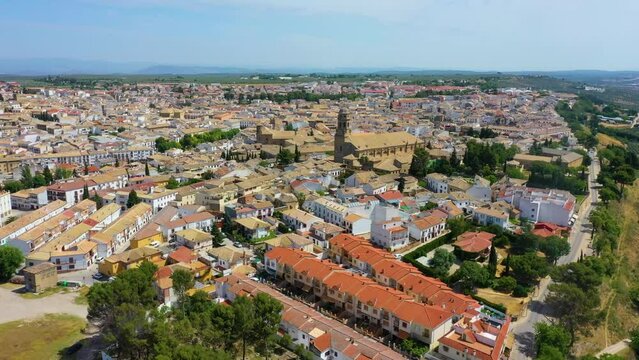 Aerial view of Spanish town Baeza