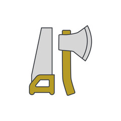 Lumberjack tool icon in color icon, isolated on white background 