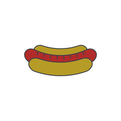 hotdog icon in color icon, isolated on white background 