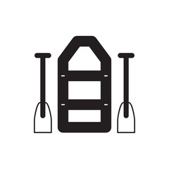 Life boat icon in black flat glyph, filled style isolated on white background