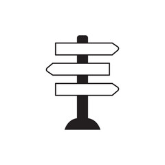 Directions information signage icon in black flat glyph, filled style isolated on white background