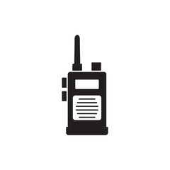Communication handheld radio icon in black flat glyph, filled style isolated on white background © arum
