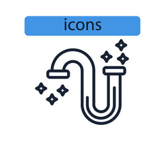 Water pipes icons  symbol vector elements for infographic web
