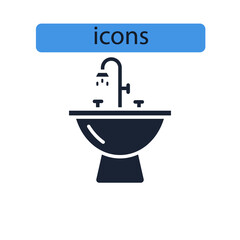 Sink icons  symbol vector elements for infographic web
